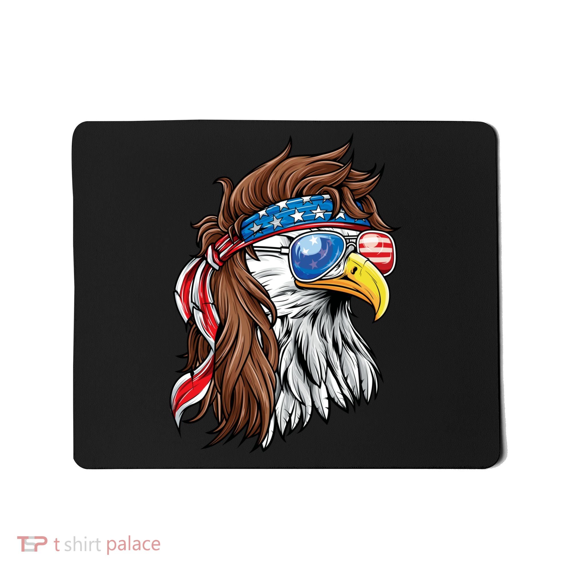 Patriotic Bald Eagle Mullet USA American Flag 4th Of July Mousepad
