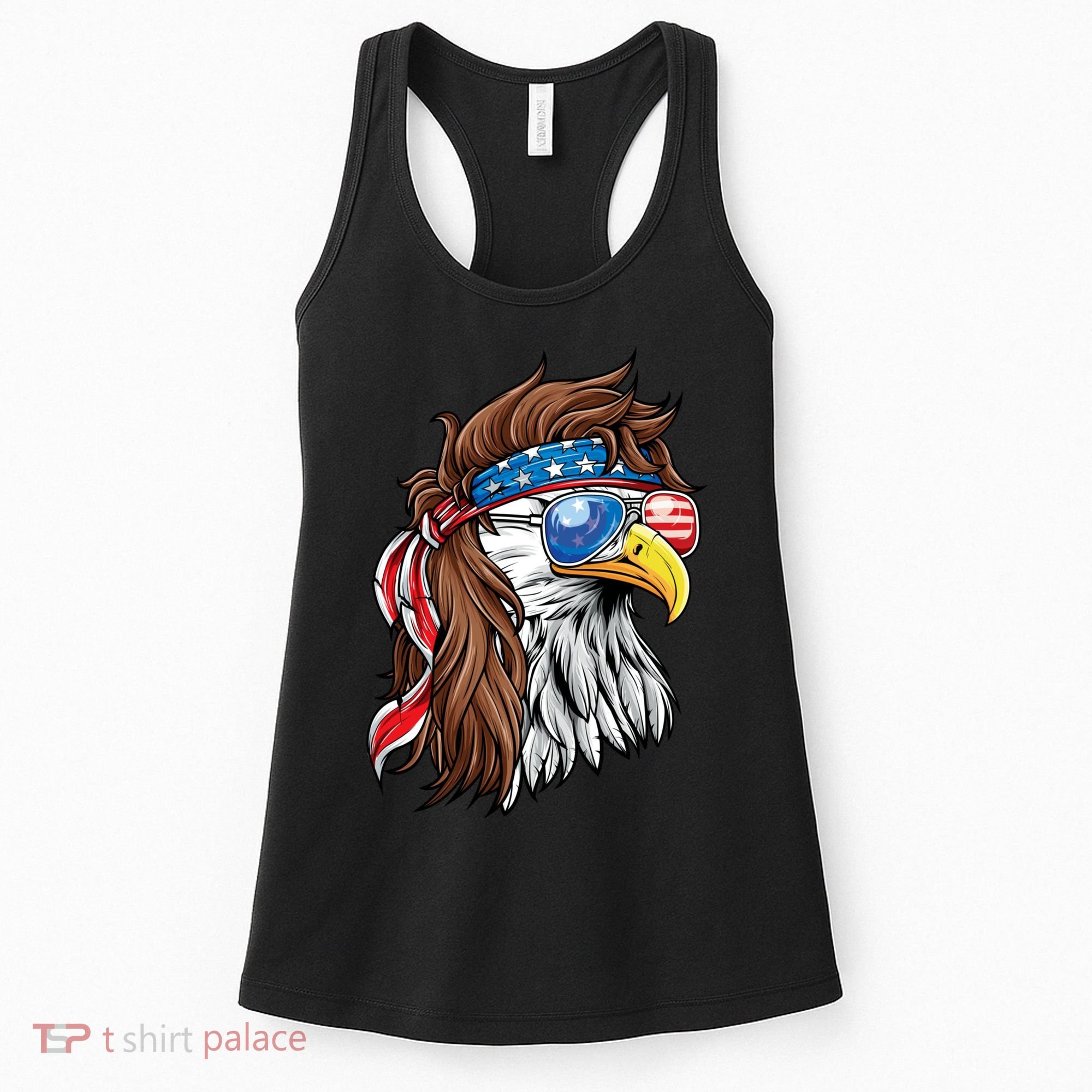 Patriotic Bald Eagle Mullet USA American Flag 4th Of July Women's Tank Top