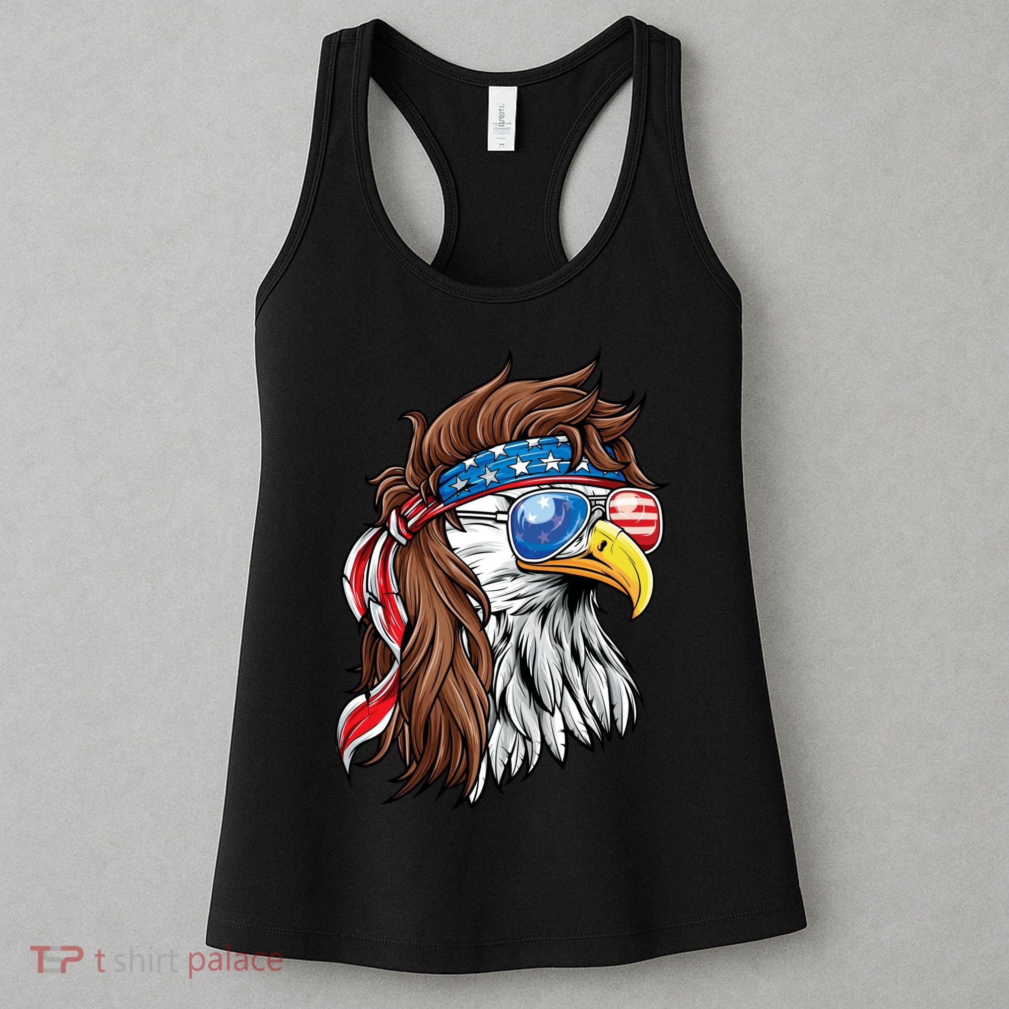 Patriotic Bald Eagle Mullet USA American Flag 4th Of July Women's Tank Top