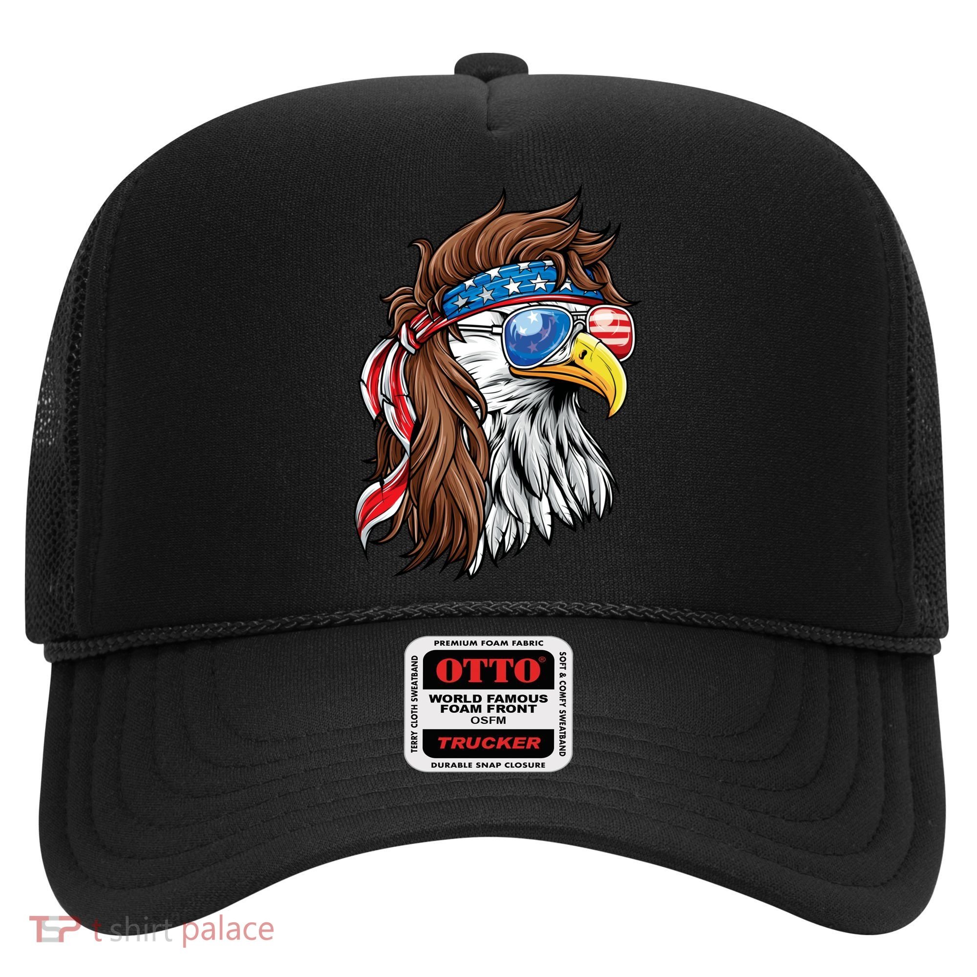 Patriotic Bald Eagle Mullet USA American Flag 4th Of July Hat