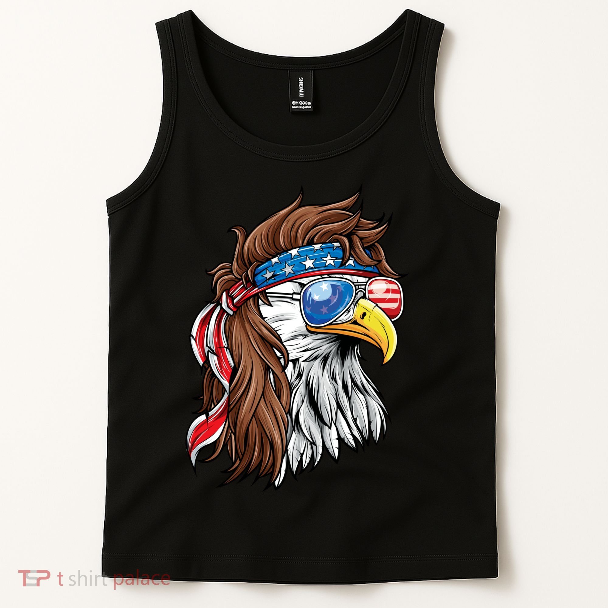 Patriotic Bald Eagle Mullet USA American Flag 4th Of July Tank Top