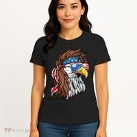 Patriotic Bald Eagle Mullet USA American Flag 4th Of July Women's T-Shirt thumb 4