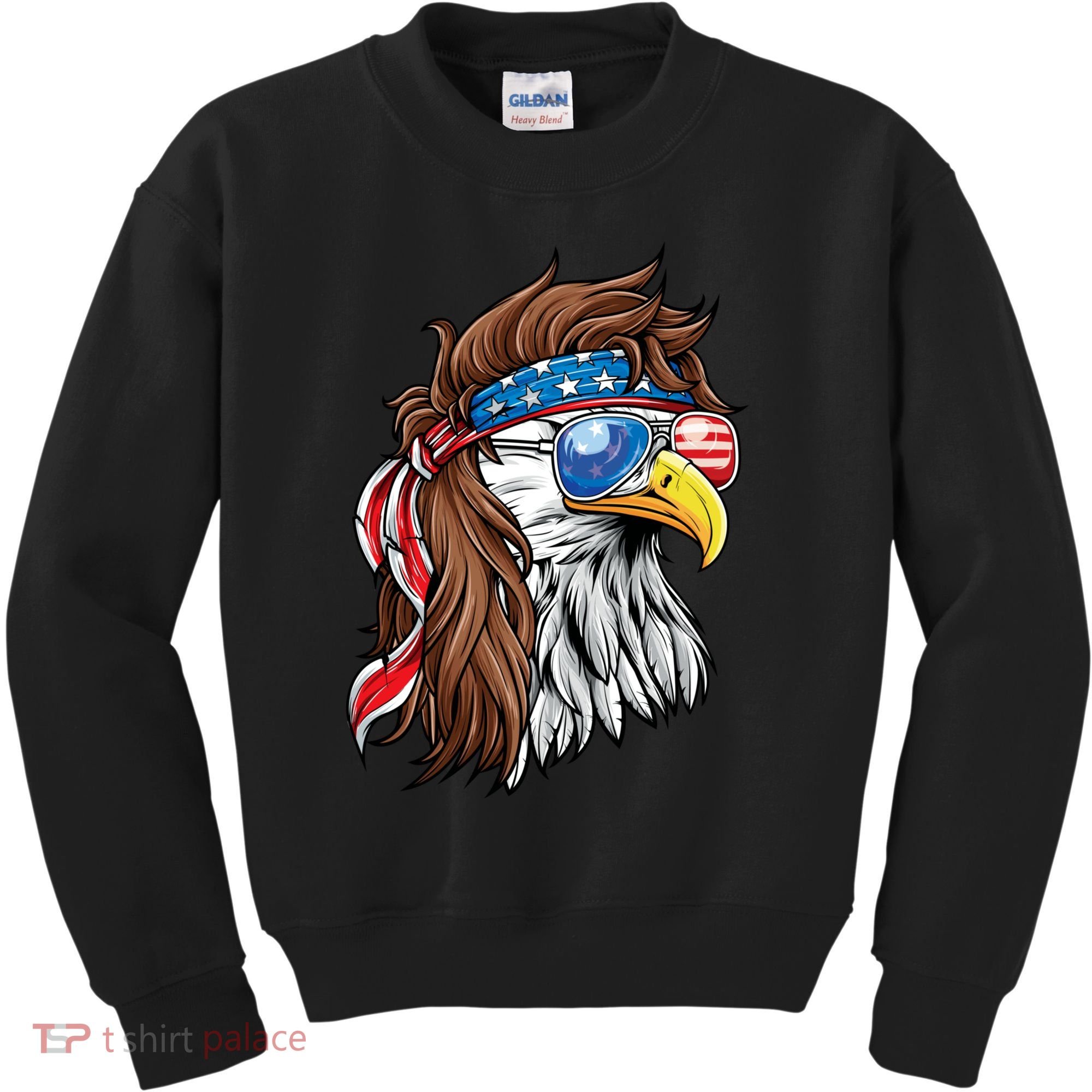 Patriotic Bald Eagle Mullet USA American Flag 4th Of July Kids Sweatshirt