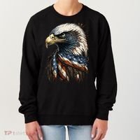 Patriotic Bald Eagle 4th Of July USA American Flag Women's Sweatshirt thumb 0