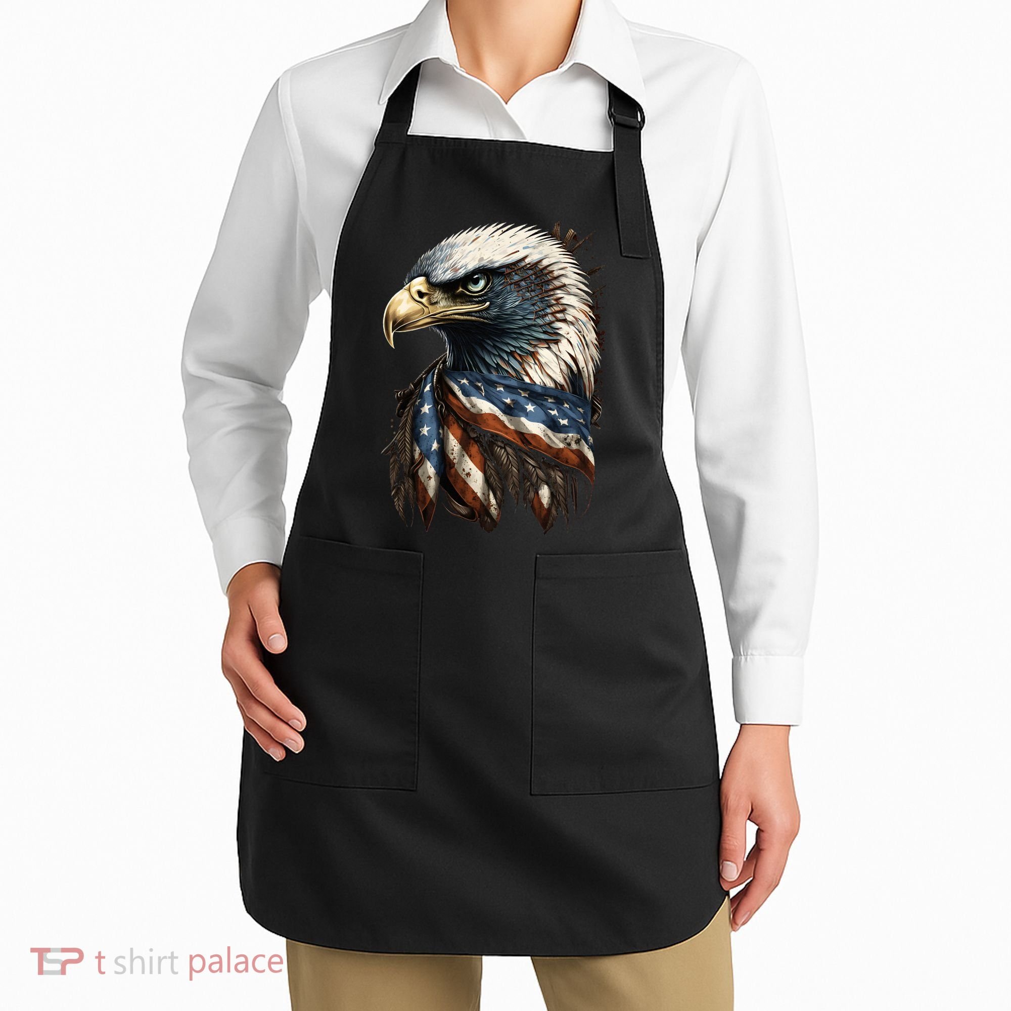 Patriotic Bald Eagle 4th Of July USA American Flag Apron
