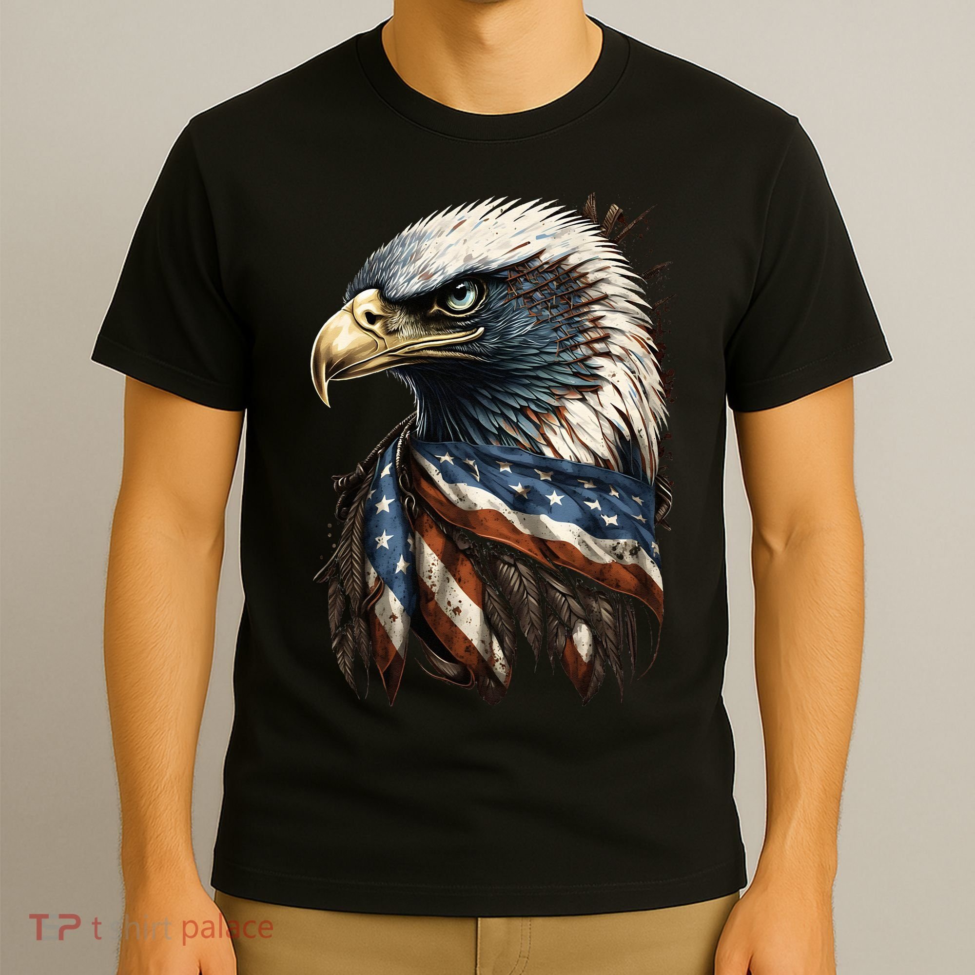 Patriotic Bald Eagle 4th Of July USA American Flag T-Shirt