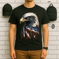 Patriotic Bald Eagle 4th Of July USA American Flag T-Shirt thumb 6