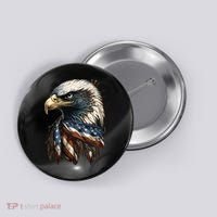 Patriotic Bald Eagle 4th Of July USA American Flag Button thumb 0