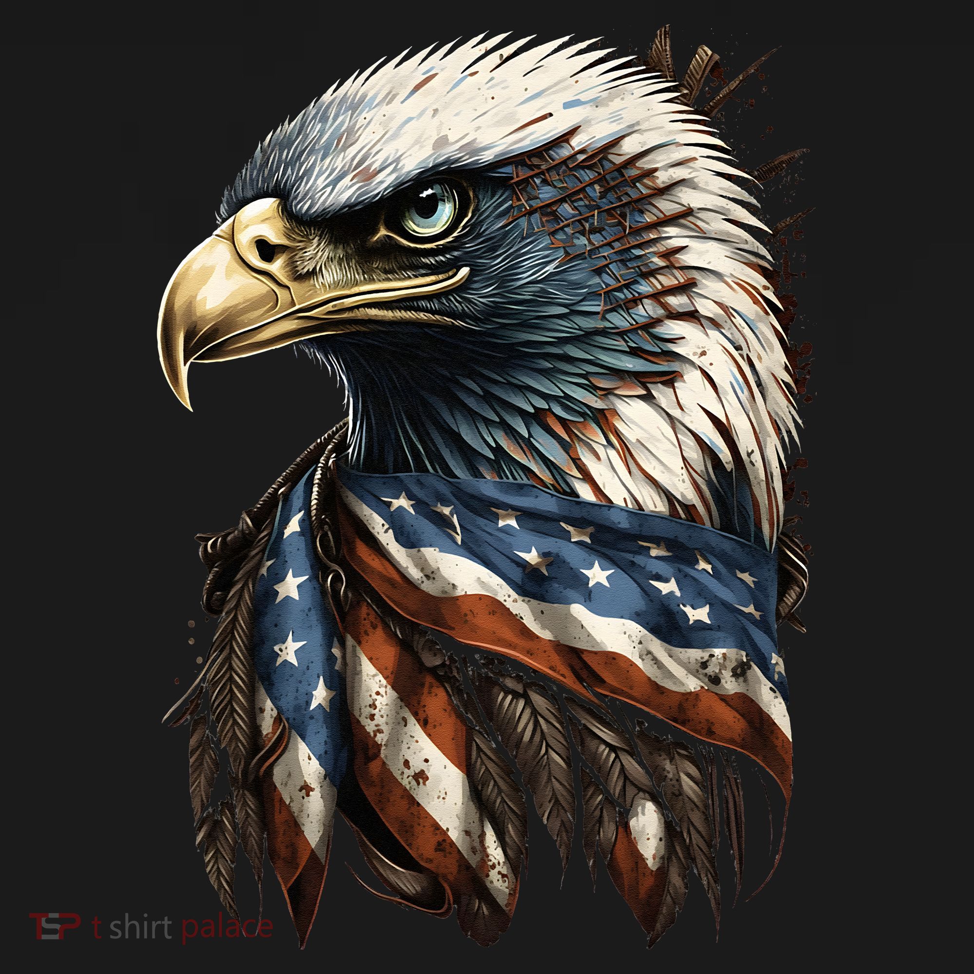 Patriotic Bald Eagle 4th Of July USA American Flag Women's Hoodie
