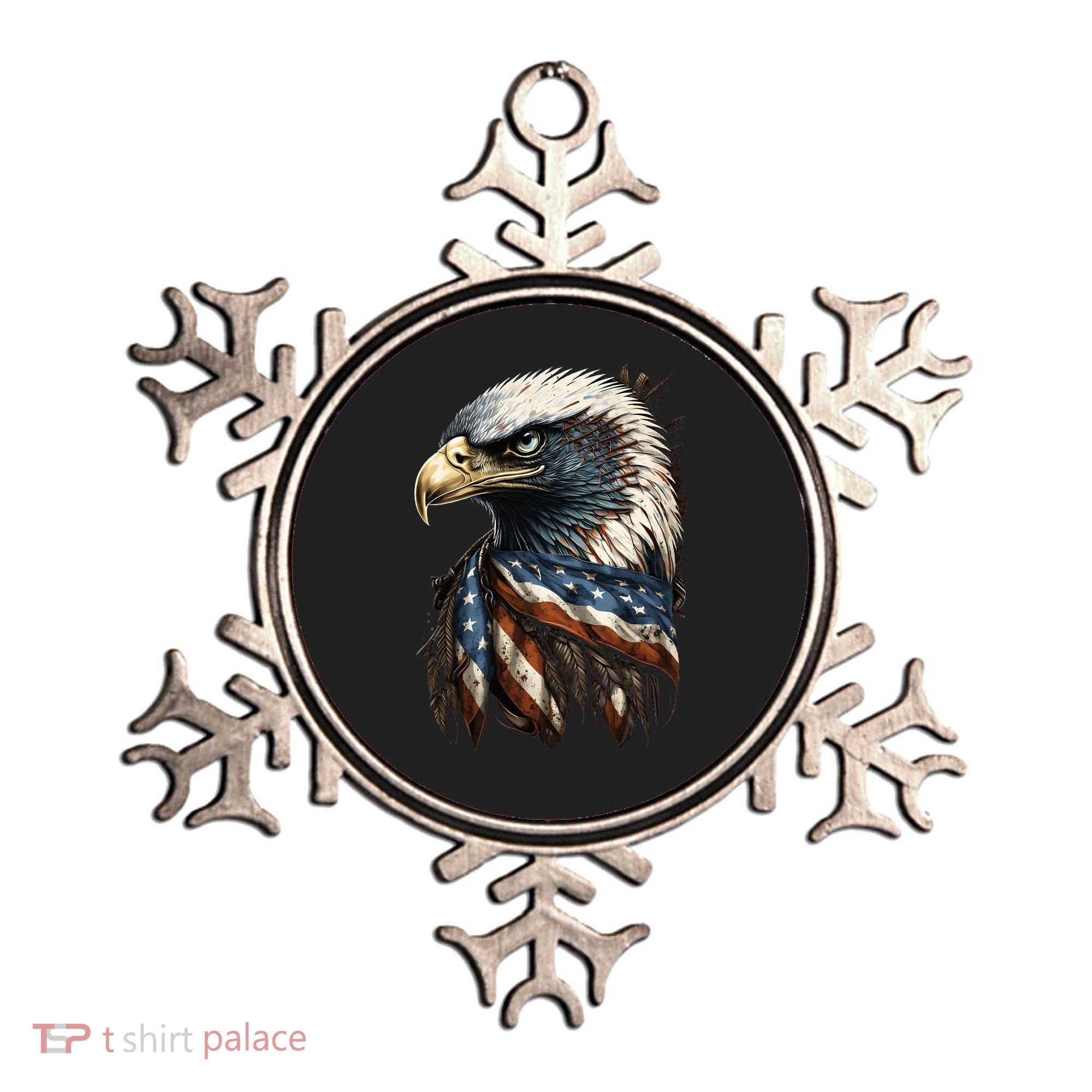 Patriotic Bald Eagle 4th Of July USA American Flag Ornament