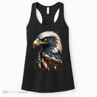 Patriotic Bald Eagle 4th Of July USA American Flag Women's Tank Top thumb 0