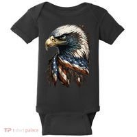 Patriotic Bald Eagle 4th Of July USA American Flag Baby Bodysuit thumb 0