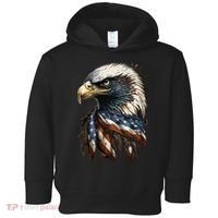 Patriotic Bald Eagle 4th Of July USA American Flag Toddler Hoodie thumb 0