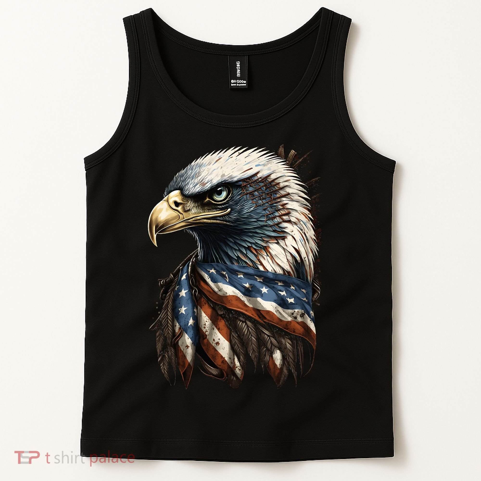 Patriotic Bald Eagle 4th Of July USA American Flag Tank Top