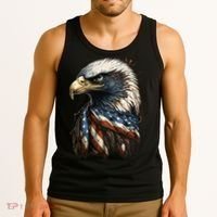 Patriotic Bald Eagle 4th Of July USA American Flag Tank Top thumb 3