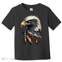 Patriotic Bald Eagle 4th Of July USA American Flag Toddler T-Shirt thumb 0