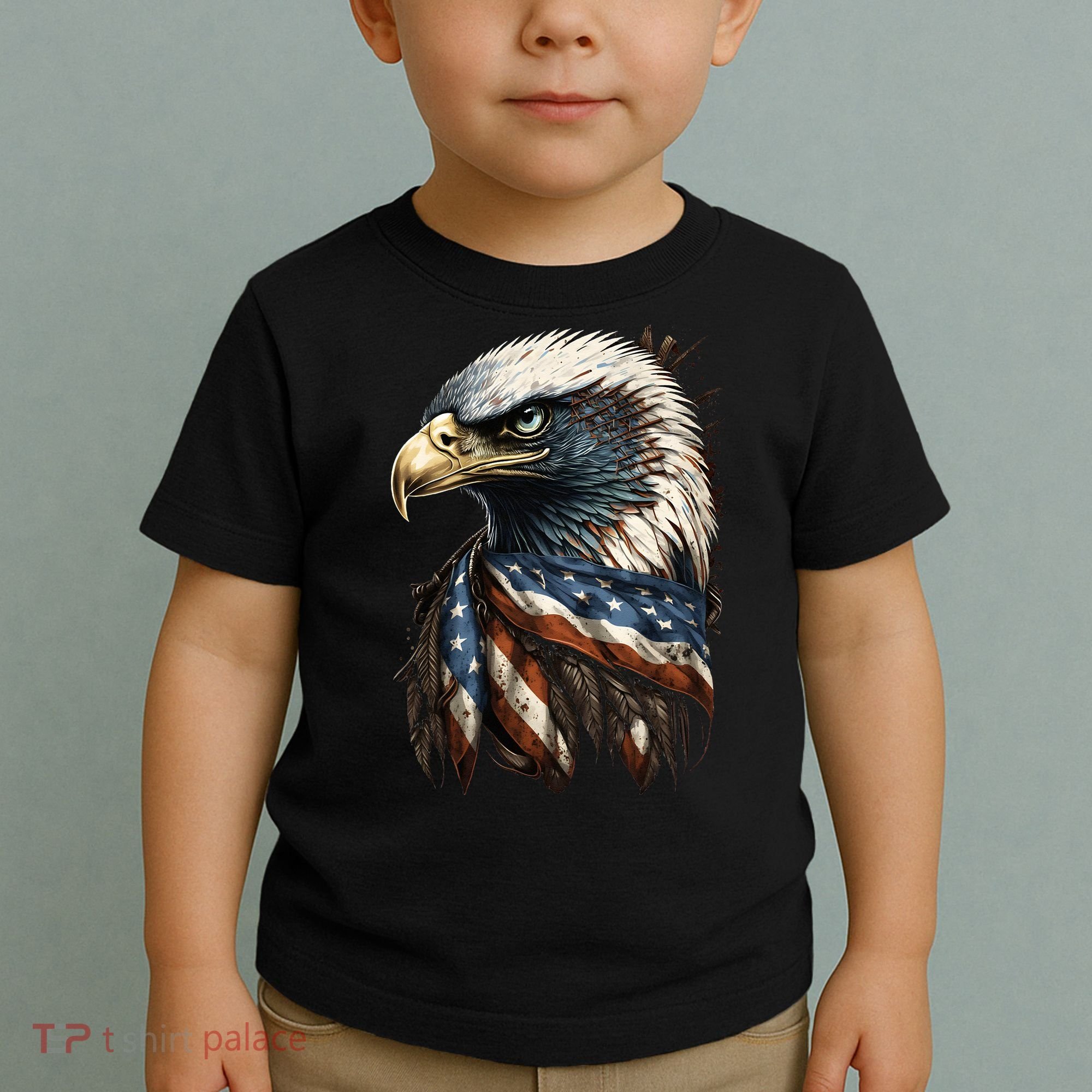 Patriotic Bald Eagle 4th Of July USA American Flag Toddler T-Shirt