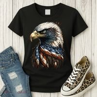 Patriotic Bald Eagle 4th Of July USA American Flag Women's T-Shirt thumb 3