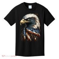 Patriotic Bald Eagle 4th Of July USA American Flag Kids T-Shirt thumb 0