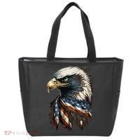 Patriotic Bald Eagle 4th Of July USA American Flag Tote Bag thumb 0