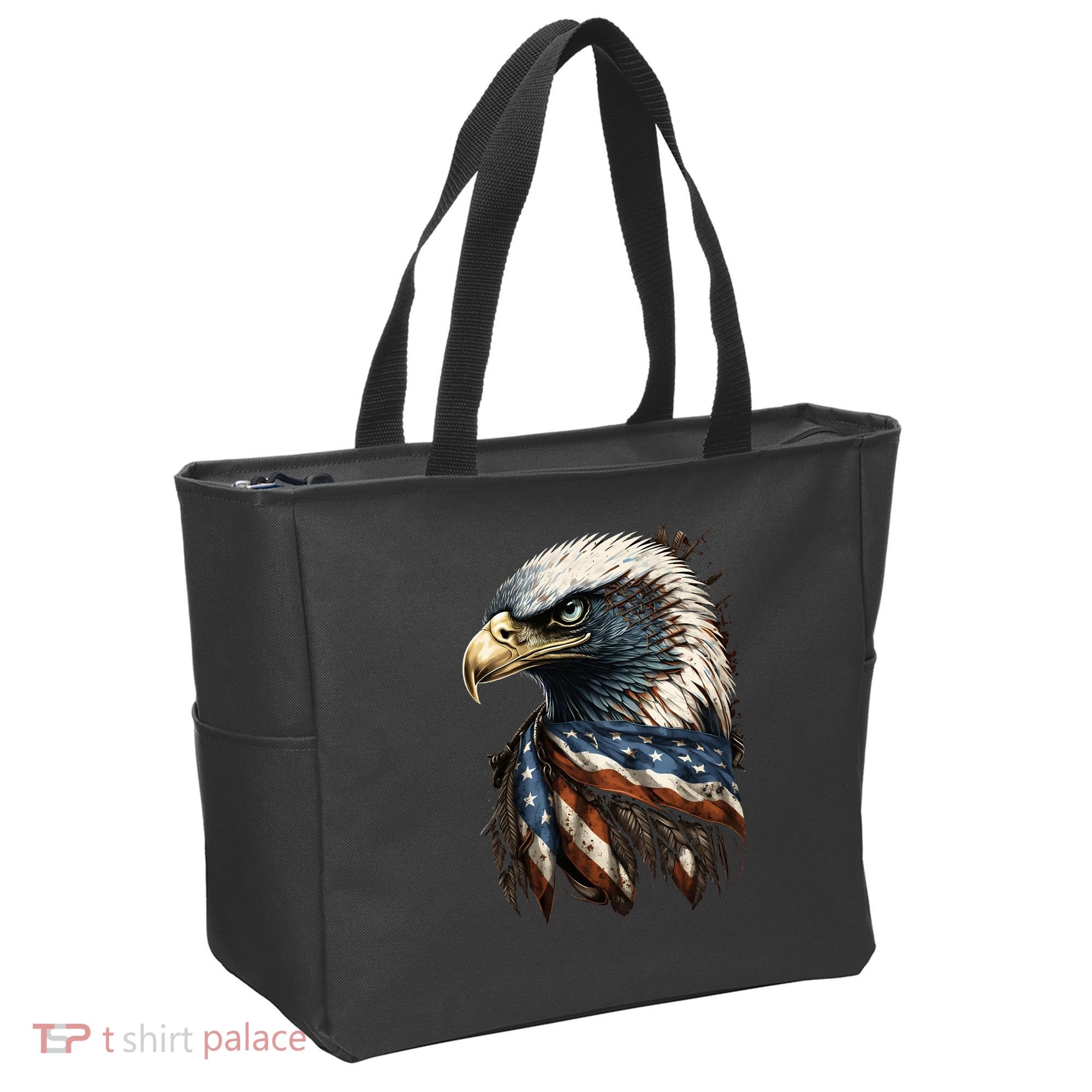 Patriotic Bald Eagle 4th Of July USA American Flag Tote Bag