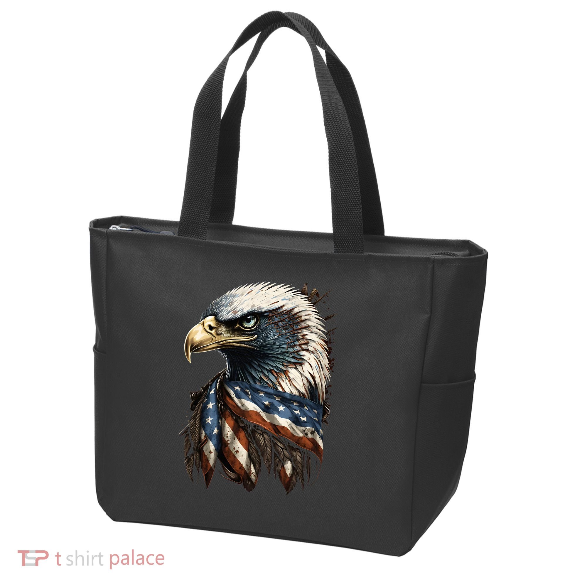 Patriotic Bald Eagle 4th Of July USA American Flag Tote Bag