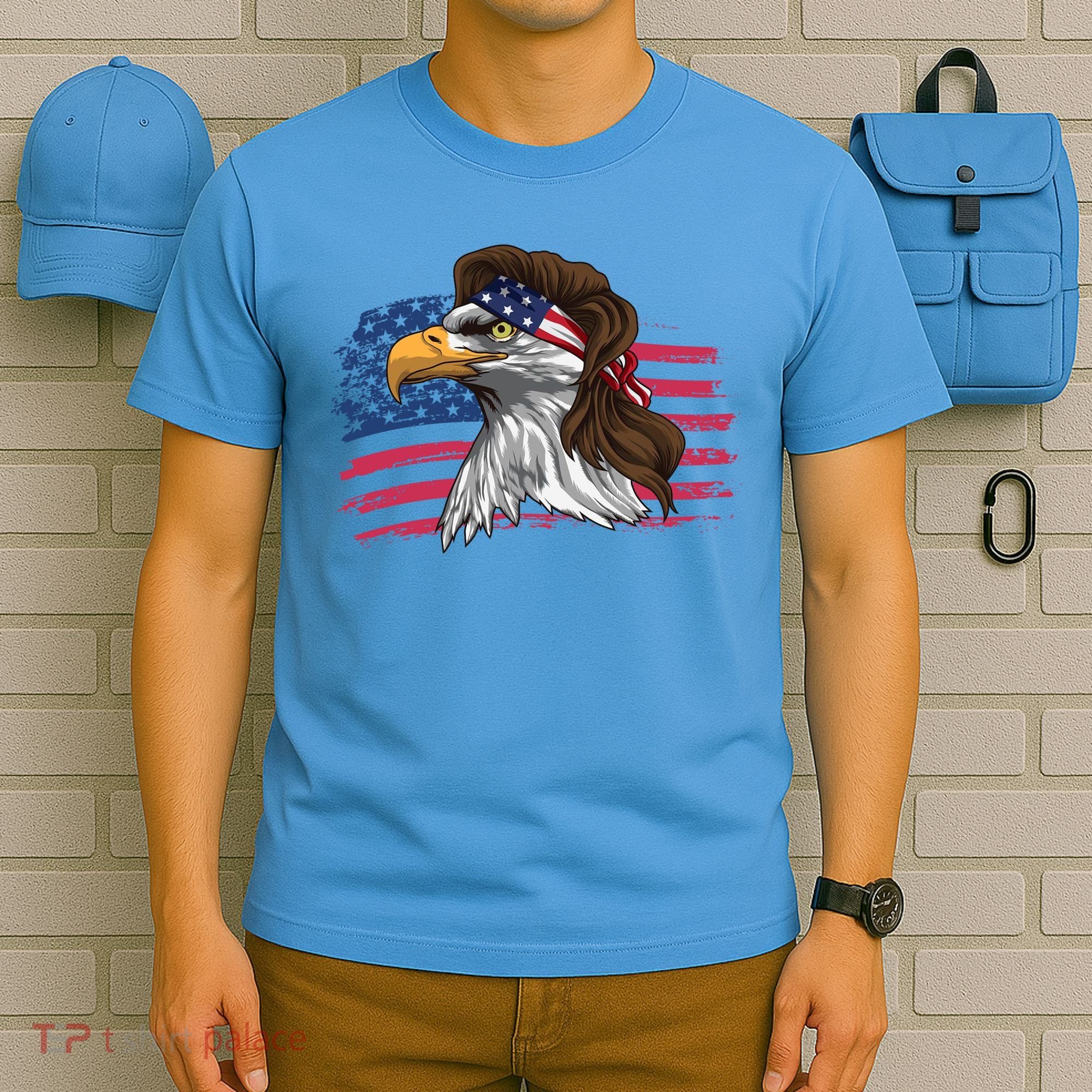 Patriotic Bald Eagle Mullet Usa American Flag 4th Of July Great Gift T-Shirt