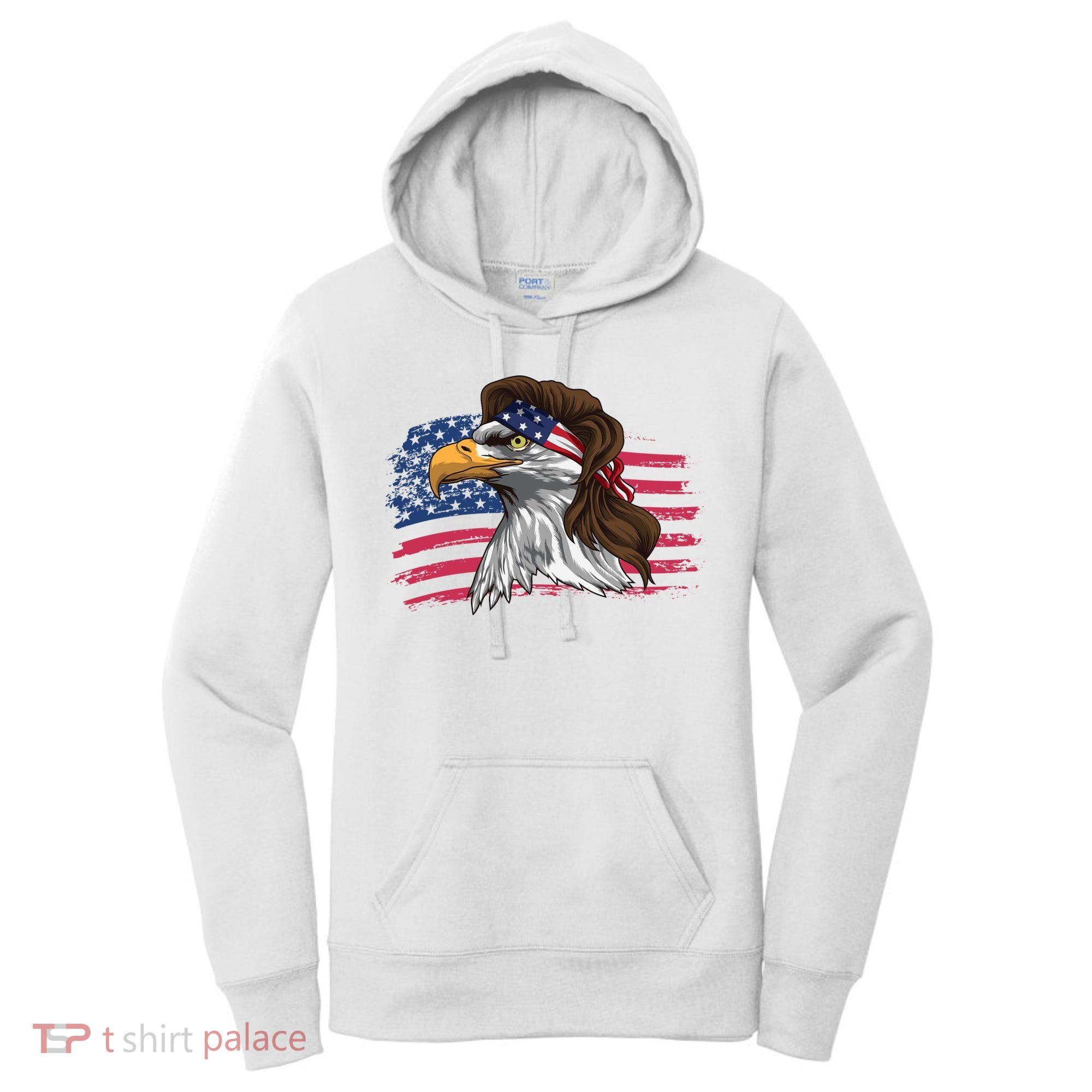 Patriotic Bald Eagle Mullet Usa American Flag 4th Of July Great Gift Women's Hoodie
