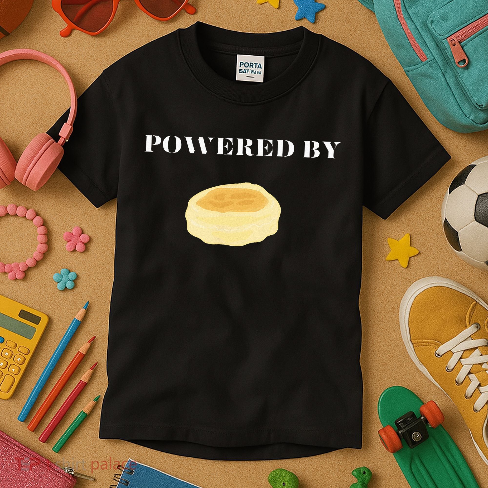 Powered By English Muffins Kids T-Shirt