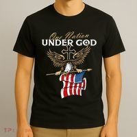 Patriotic Bald Eagle USA American Flag 4th of July Fourth T-Shirt thumb 3