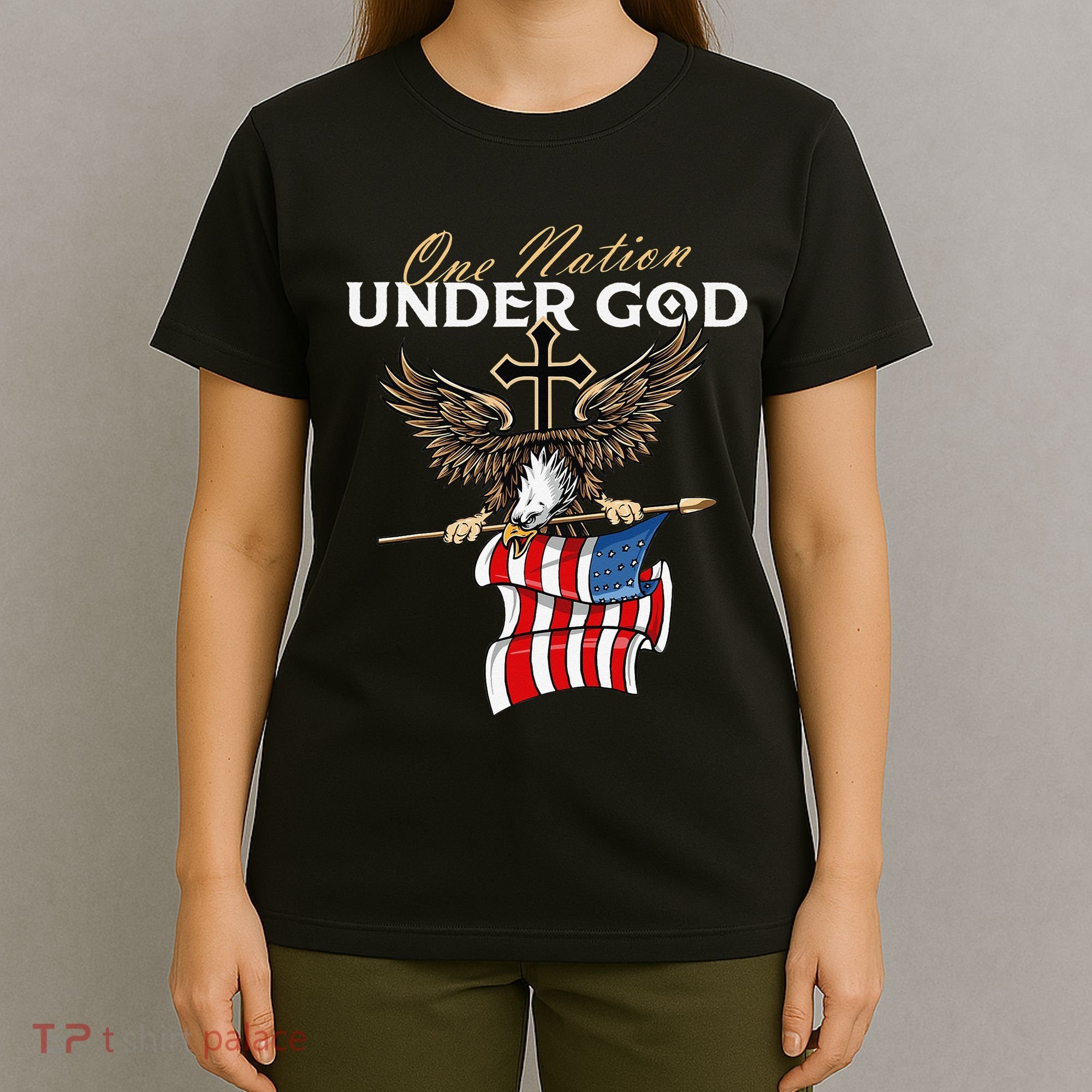 Patriotic Bald Eagle USA American Flag 4th of July Fourth T-Shirt