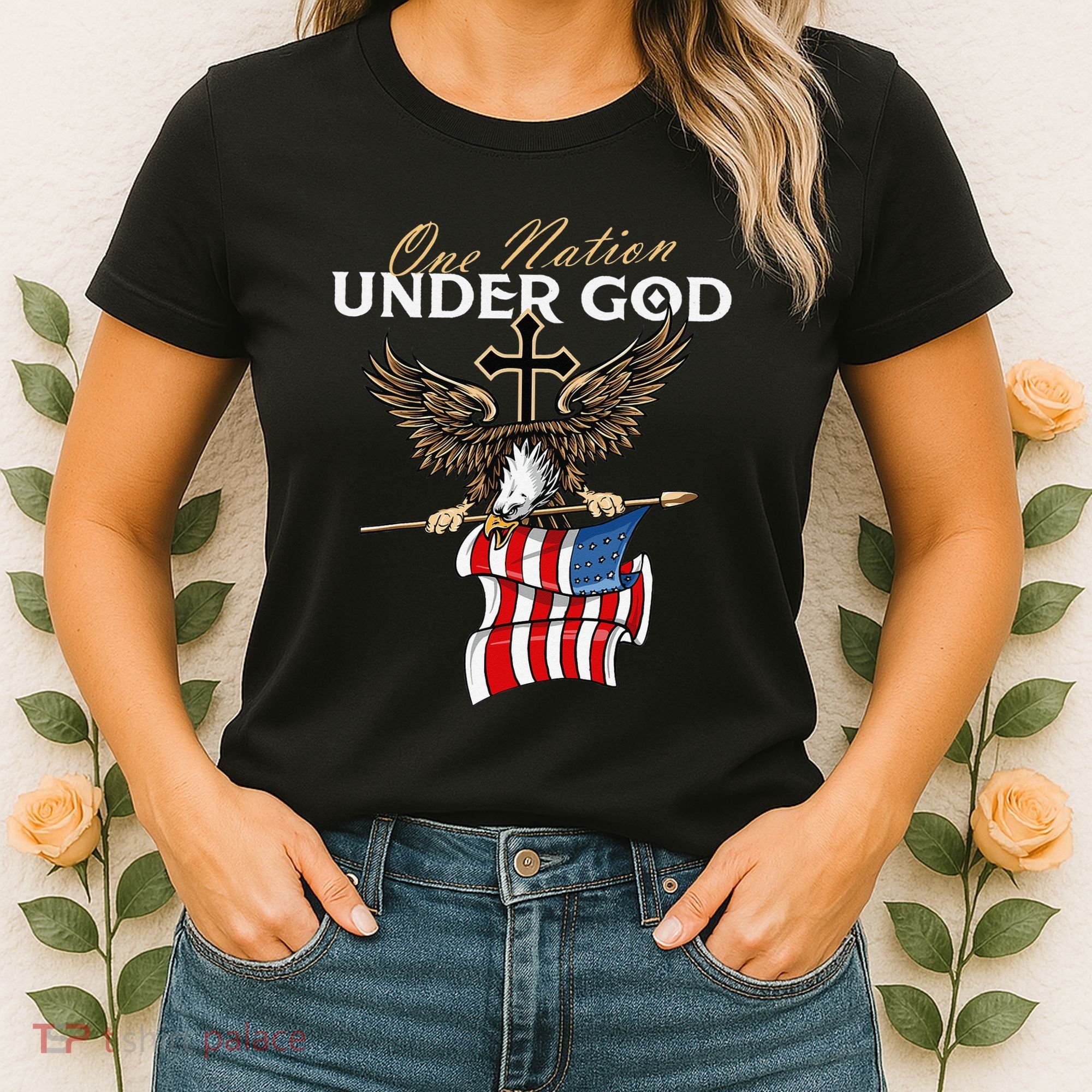 Patriotic Bald Eagle USA American Flag 4th of July Fourth Women's T-Shirt