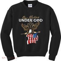 Patriotic Bald Eagle USA American Flag 4th of July Fourth Kids Sweatshirt thumb 0