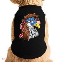Patriotic Bald Eagle Mullet USA American Flag 4th Of July Doggie Tank thumb 0