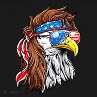 Patriotic Bald Eagle Mullet USA American Flag 4th Of July Women's Hoodie thumb 2