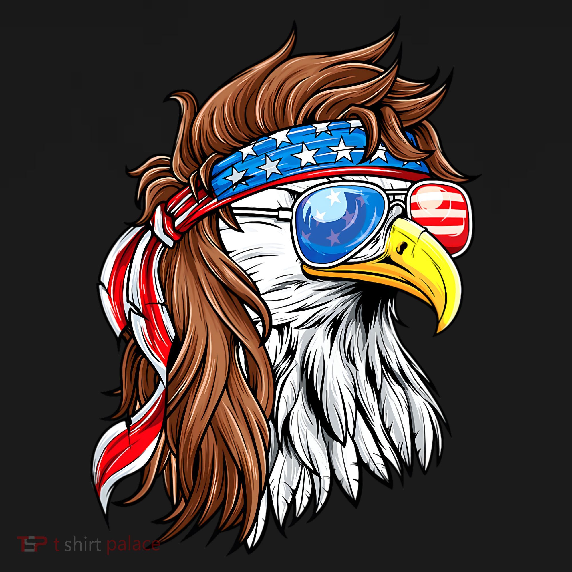 Patriotic Bald Eagle Mullet USA American Flag 4th Of July Women's Hoodie