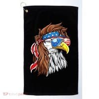 Patriotic Bald Eagle Mullet USA American Flag 4th Of July Golf Towel thumb 0