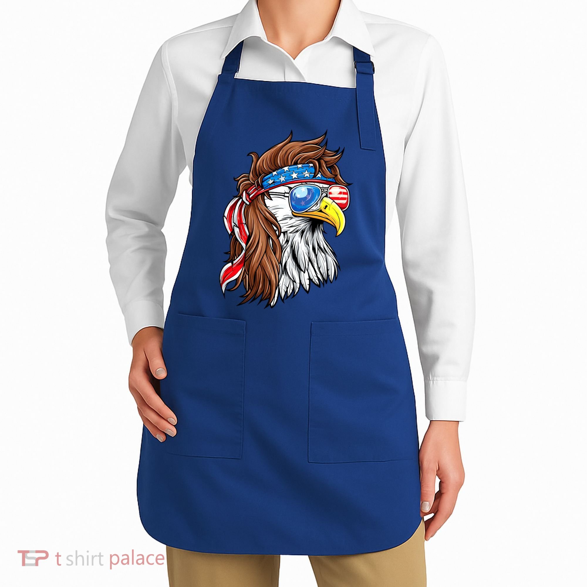 Patriotic Bald Eagle Mullet USA American Flag 4th Of July Apron