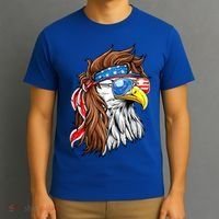 Patriotic Bald Eagle Mullet USA American Flag 4th Of July T-Shirt thumb 3