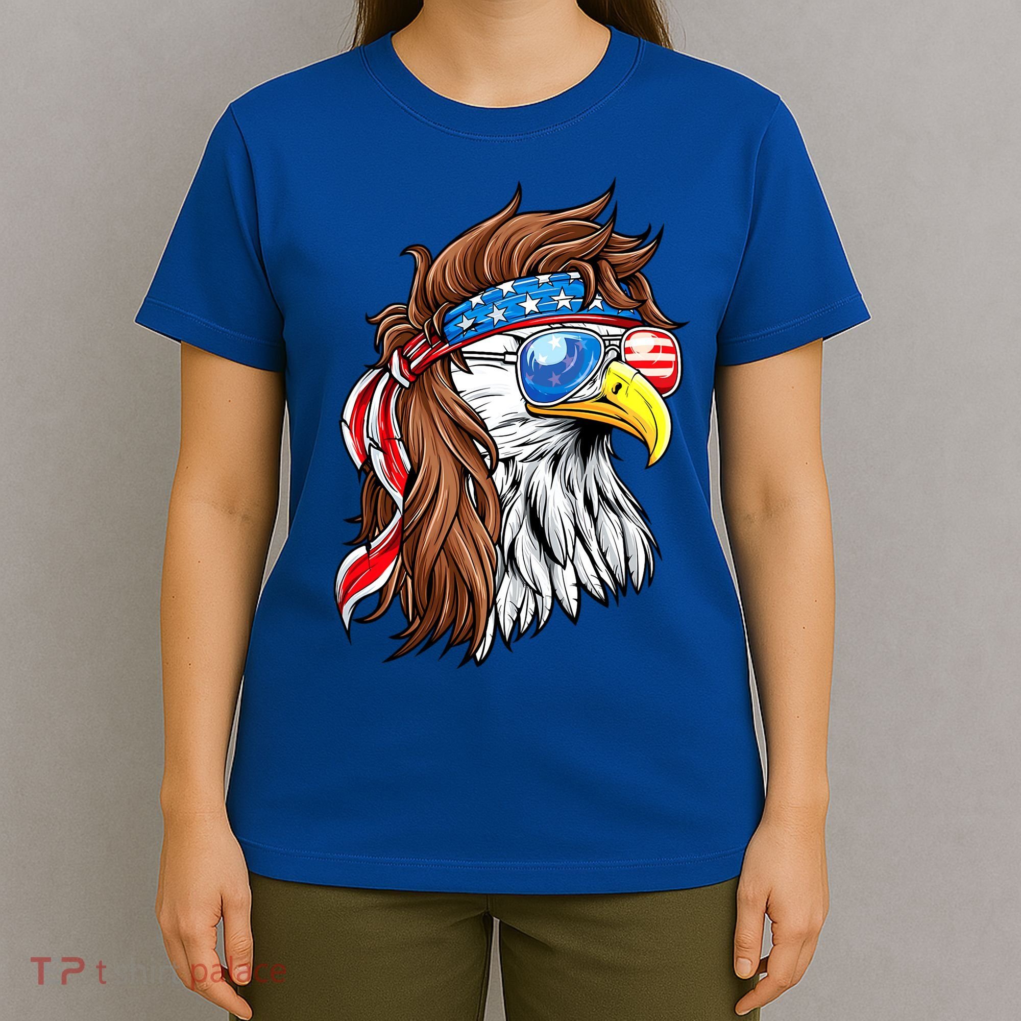 Patriotic Bald Eagle Mullet USA American Flag 4th Of July T-Shirt