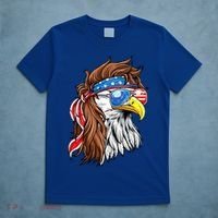Patriotic Bald Eagle Mullet USA American Flag 4th Of July T-Shirt thumb 5