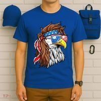Patriotic Bald Eagle Mullet USA American Flag 4th Of July T-Shirt thumb 6