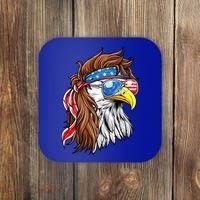 Patriotic Bald Eagle Mullet USA American Flag 4th Of July Coaster thumb 0