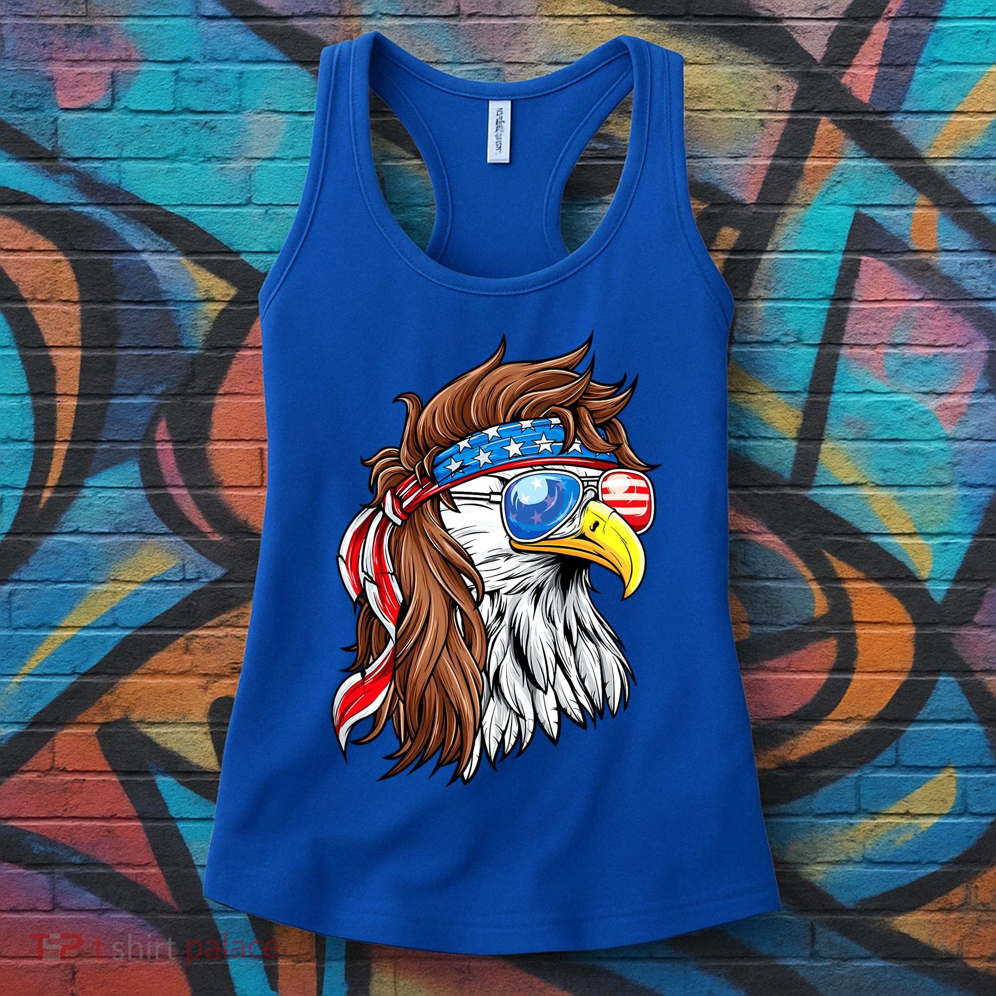 Patriotic Bald Eagle Mullet USA American Flag 4th Of July Women's Tank Top