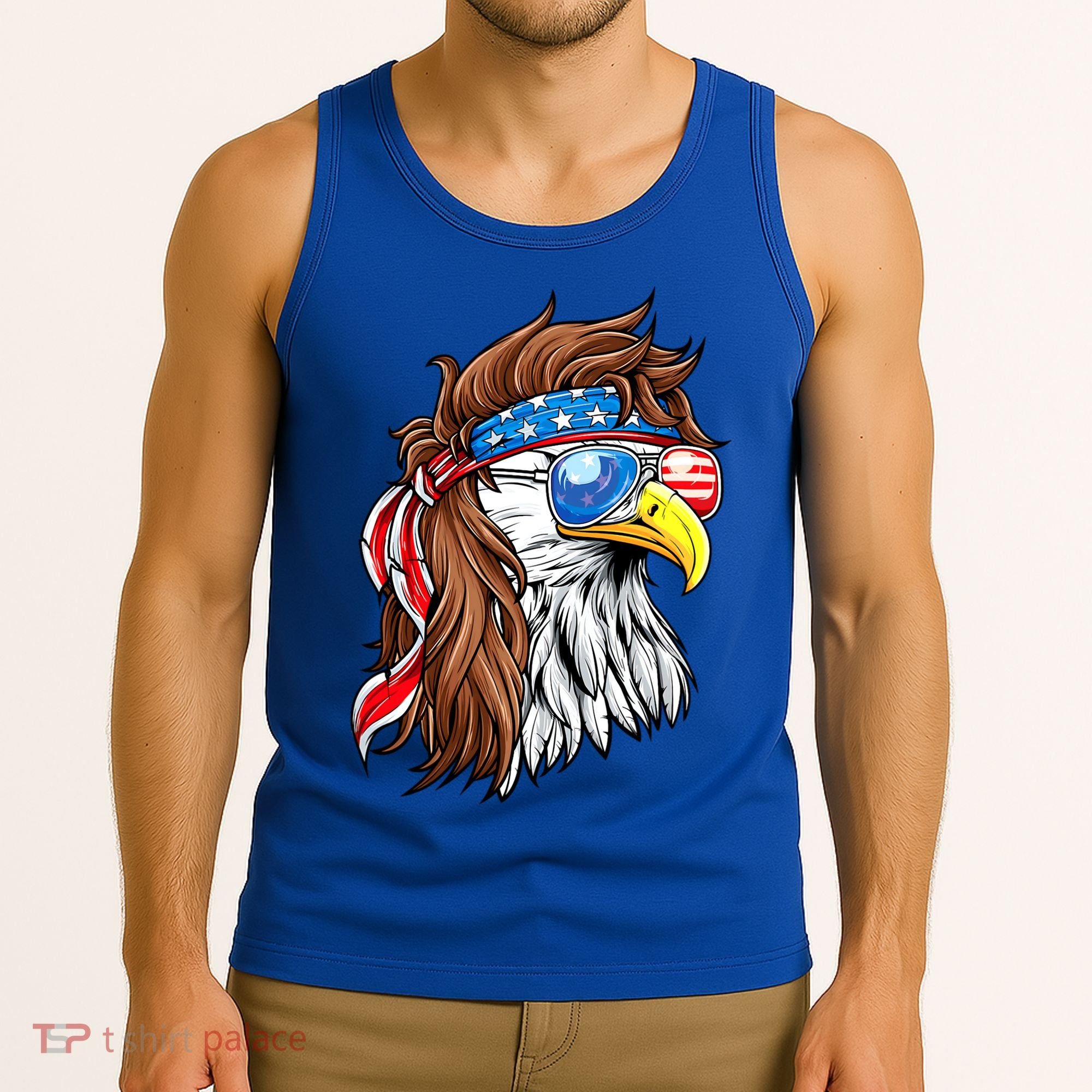 Patriotic Bald Eagle Mullet USA American Flag 4th Of July Tank Top