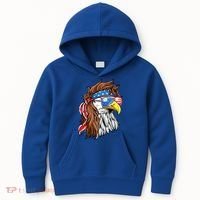 Patriotic Bald Eagle Mullet USA American Flag 4th Of July Kids Hoodie thumb 0