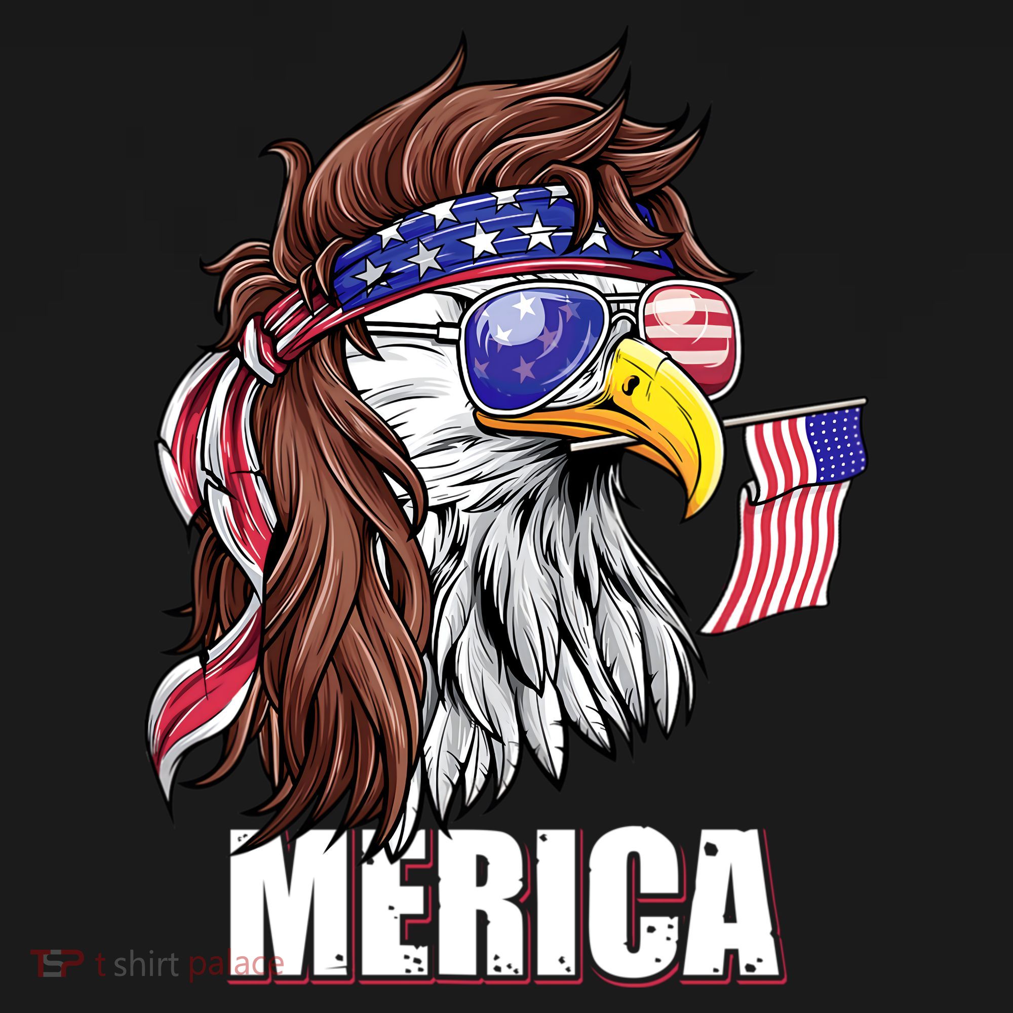 Patriotic Bald Eagle Mullet USA American Flag 4th Of July Bucket Hat