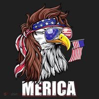Patriotic Bald Eagle Mullet USA American Flag 4th Of July Beanie thumb 2