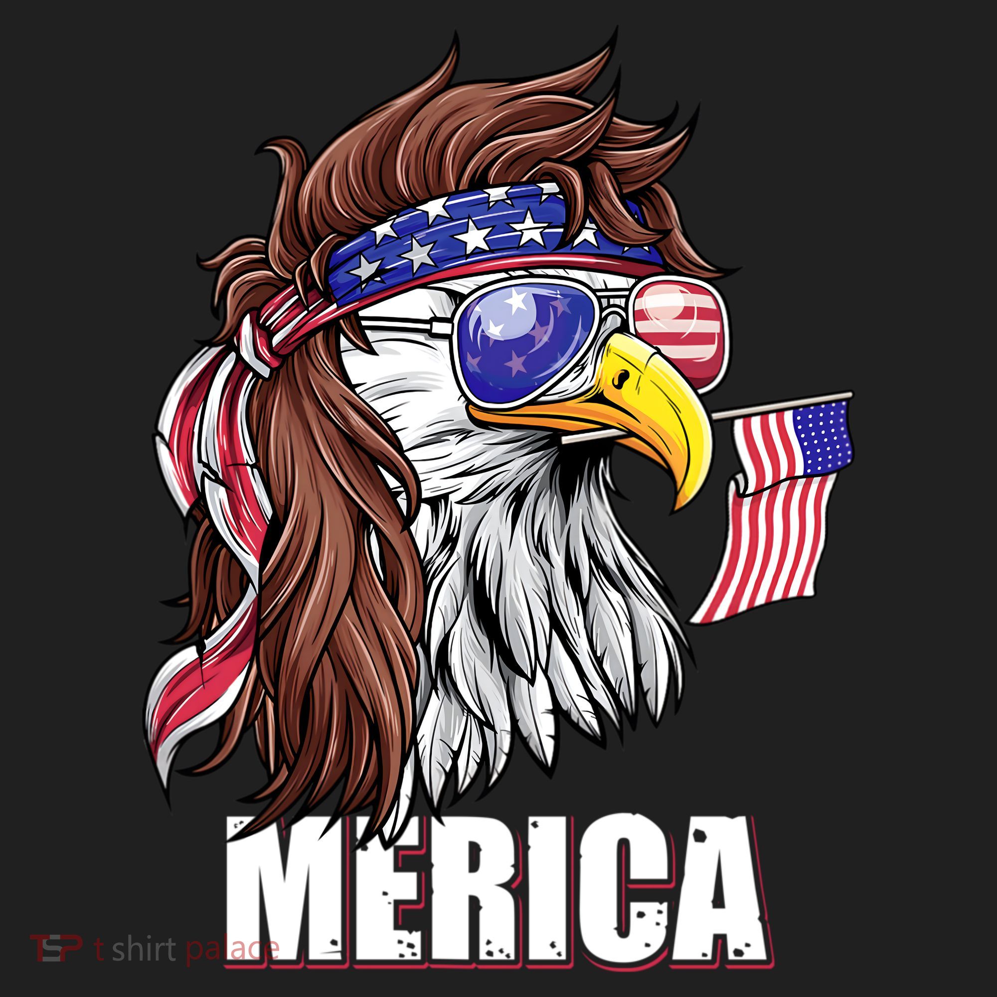 Patriotic Bald Eagle Mullet USA American Flag 4th Of July Beanie
