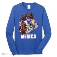 Patriotic Bald Eagle Mullet USA American Flag 4th Of July Long Sleeve Shirt thumb 0